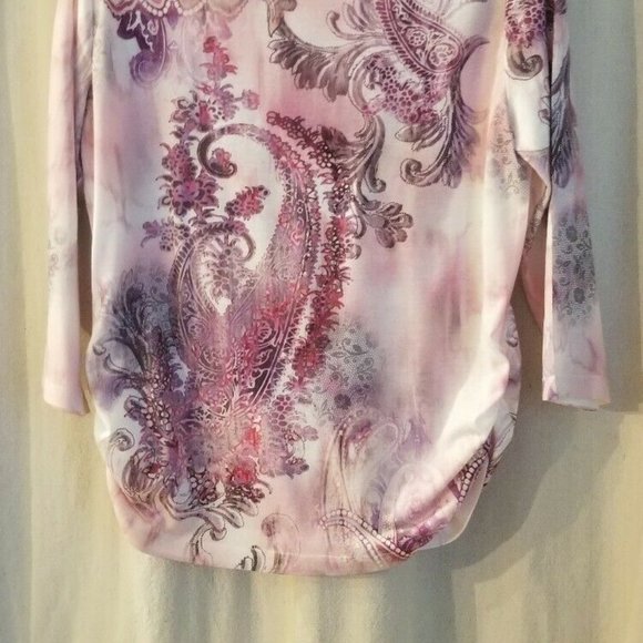 Chicos Womens Embellished Sequin Tunic Top Blouse - Picture 6 of 10